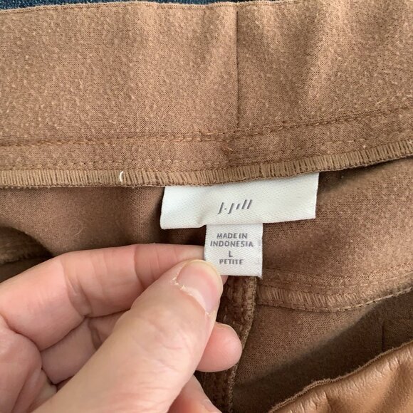 J. Jill Women's Large Petite Legging Skinny Pants Brown Faux Leather Pull On - Picture 5 of 7